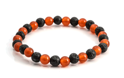 Zeige Details für Lava & Karneol Kugeln 6mm Armband   Bild von Lava & Karneol Kugeln 6mm Armband