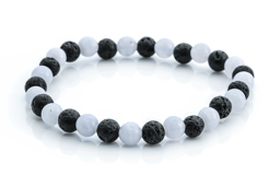 Immagine di Lava & Chalcedon Kugeln 6mm Armband  