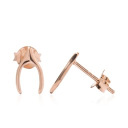 Vedere dettagli per "Wishbone". Orecchini. Argento 925 placcato oro rosa Immagine di "Wishbone". Orecchini. Argento 925 placcato oro rosa