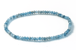 Vedere dettagli per Acquamarina sfaccettata. Bracciale a rondelle 3 mm (taglio diamante) Immagine di Acquamarina sfaccettata. Bracciale a rondelle 3 mm (taglio diamante)