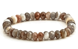 Vedere dettagli per Bracciale con rondelle sfaccettate di Agata del Botswana 8,5 mm Immagine di Bracciale con rondelle sfaccettate di Agata del Botswana 8,5 mm