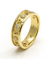 Immagine di Multi Circle Zirkonia 5mm Ring mit CZ, Silber vergoldet
