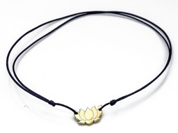 Image de Silber Lotus Flower 9mm mit Cord Armband, Silber vergoldet