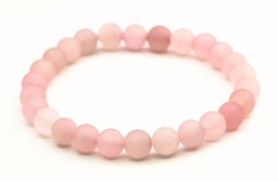Zeige Details für Rosenquarz Kugeln  8mm Armband satiniert Bild von Rosenquarz Kugeln  8mm Armband satiniert