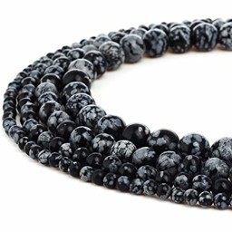 Vedere dettagli per Perline Ossidiana fiocco di neve 8mm filo 76cm Immagine di Perline Ossidiana fiocco di neve 8mm filo 76cm