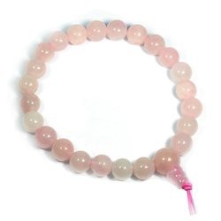Vedere dettagli per Bracciale mala in quarzo rosa 8 mm, 21 perline tonde Immagine di Bracciale mala in quarzo rosa 8 mm, 21 perline tonde