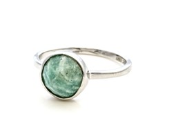 Vedere dettagli per Amazzonite sfaccettata. Anello con cabochon 10 mm, argento 925 rodiato Immagine di Amazzonite sfaccettata. Anello con cabochon 10 mm, argento 925 rodiato