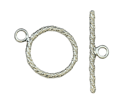 Immagine di Verschluss Toggle 15mm gedreht, Silber 925 (3er Set)