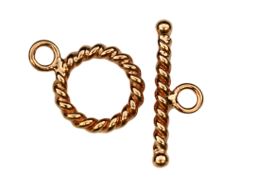 Zeige Details für Verschluss Toggle gezopft 10mm. Silber Rosévergoldet. (5er Set) Bild von Verschluss Toggle gezopft 10mm. Silber Rosévergoldet. (5er Set)