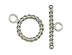 Zeige Details für Verschluss Toggle gezopft 10mm. Silber 925. (5er Set) Bild von Verschluss Toggle gezopft 10mm. Silber 925. (5er Set)