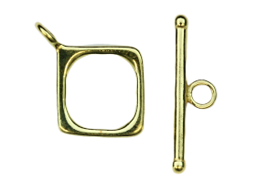 Zeige Details für Verschluss Toggle quadrat 10mm. Silber vergoldet. (5er Set) Bild von Verschluss Toggle quadrat 10mm. Silber vergoldet. (5er Set)