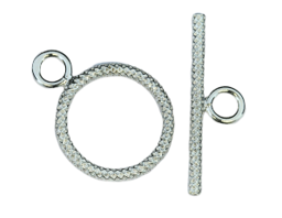 Zeige Details für Verschluss Toggle Schlangenhaut 13mm. Silber 925. (3er Set) Bild von Verschluss Toggle Schlangenhaut 13mm. Silber 925. (3er Set)