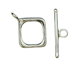 Bild von Verschluss Toggle quadrat 10mm. Silber 925. (5er Set)