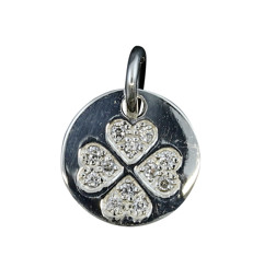 Vedere dettagli per Ciondolo quadrifoglio 11,5 mm, polvere di stelle, argento 925 Immagine di Ciondolo quadrifoglio 11,5 mm, polvere di stelle, argento 925