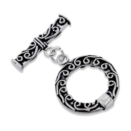 Zeige Details für Verschluss Toggle verziert 20mm, Silber geschwärzt Bild von Verschluss Toggle verziert 20mm, Silber geschwärzt