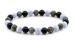 Zeige Details für Onyx & Chalcedon & Labradorit Kugeln 8mm Armband, matt Bild von Onyx & Chalcedon & Labradorit Kugeln 8mm Armband, matt