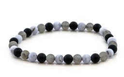 Zeige Details für Chalcedon & Labradorit & Onyx Kugeln  6mm Armband matt Bild von Chalcedon & Labradorit & Onyx Kugeln  6mm Armband matt