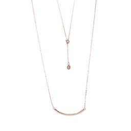 Image de "Horizon Convex Stab 35x2.5mm" Halskette 41cm + 3cm, Silber rosé vergoldet