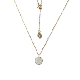 Vedere dettagli per Pietra di luna cab. 11m, collana 41+3cm, argento placcato oro (bianco) Immagine di Pietra di luna cab. 11m, collana 41+3cm, argento placcato oro (bianco)