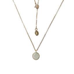 Vedere dettagli per Acqua Calcedonio cab. 11m, collana 41+3cm, argento placcato oro (bianco) Immagine di Acqua Calcedonio cab. 11m, collana 41+3cm, argento placcato oro (bianco)