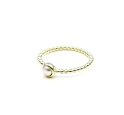 Vedere dettagli per Anello "34 Beads" Cab. 5mm, argento 925 placcato oro Immagine di Anello "34 Beads" Cab. 5mm, argento 925 placcato oro