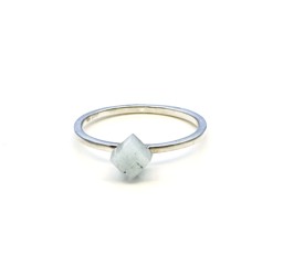 Vedere dettagli per Anello con cubo di Acquamarina da 4 mm, argento 925 Immagine di Anello con cubo di Acquamarina da 4 mm, argento 925