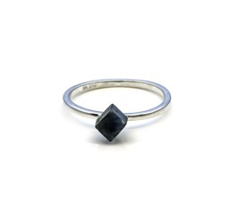 Image de Saphir Würfel 4mm Ring, Silber 925