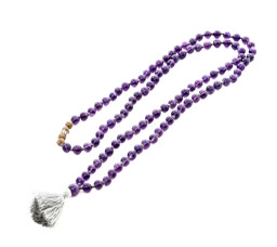 Bild von Amethyst Kugeln  6mm, 108 Kugeln Mala geknöpft Kette