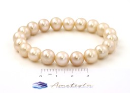 Vedere dettagli per Bracciale di perle rotonde 10,5-12 mm, pesca Immagine di Bracciale di perle rotonde 10,5-12 mm, pesca