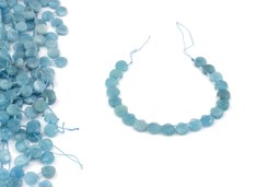 Vedere dettagli per Acquamarina sfaccettata. Briolette 10x10mm filo 20cm Immagine di Acquamarina sfaccettata. Briolette 10x10mm filo 20cm