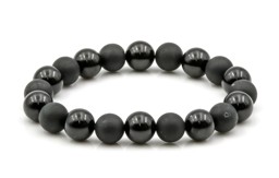Zeige Details für Turmalin (Schörl) Kugeln  10mm Armband, one matt-one glanz) Bild von Turmalin (Schörl) Kugeln  10mm Armband, one matt-one glanz)