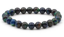 Vedere dettagli per Bracciale con perline di Azurite-malachite da 8 mm Immagine di Bracciale con perline di Azurite-malachite da 8 mm