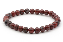 Vedere dettagli per Bracciale di Diaspro breccia 6mm Immagine di Bracciale di Diaspro breccia 6mm