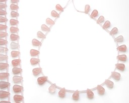 Vedere dettagli per Filo di quarzo rosa a goccia Immagine di Filo di quarzo rosa a goccia