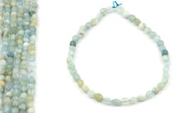 Vedere dettagli per Nuggets di Acquamarina 6x10mm a filo Immagine di Nuggets di Acquamarina 6x10mm a filo