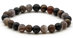 Zeige Details für Botswana Achat & Bronzit & Schörl Kugeln 8mm satiniert Armband Bild von Botswana Achat & Bronzit & Schörl Kugeln 8mm satiniert Armband