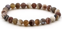 Zeige Details für Botswana Achat Kugeln Armband (20cm, matt) Bild von Botswana Achat Kugeln Armband (20cm, matt)