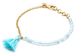 Zeige Details für "Quaste". Aquamarin. Armband. Silber 925-Vergoldet Bild von "Quaste". Aquamarin. Armband. Silber 925-Vergoldet