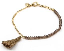 Zeige Details für "Quaste". Rauchquarz. Armband. Silber 925-Vergoldet Bild von "Quaste". Rauchquarz. Armband. Silber 925-Vergoldet