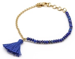 Zeige Details für "Quaste". Lapis. Armband. Silber 925-Vergoldet Bild von "Quaste". Lapis. Armband. Silber 925-Vergoldet