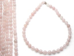 Vedere dettagli per Catena a sfere di quarzo rosa 10mm/50cm Immagine di Catena a sfere di quarzo rosa 10mm/50cm