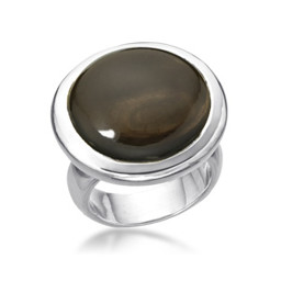 Vedere dettagli per Anello cabochon 24 mm, argento 925 Immagine di Anello cabochon 24 mm, argento 925