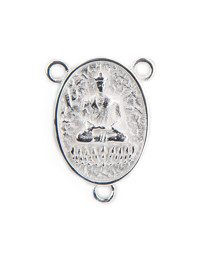 Image de Buddha 23x16mm mit 3x Ringe, Anhänger, Silber 925