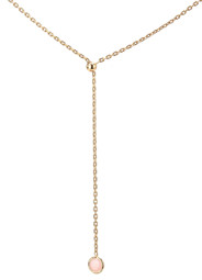 Image de "Dangeling Stone" Andenopal pink verstellbar, 65cm Halskette. Silber vergoldet