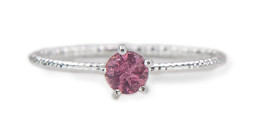 Image de Turmalin pink/rot "Diamantisiert" Ring. Silber 925