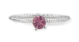 Vedere dettagli per Anello con tormalina rosa/rossa "diamantata". Argento 925 Immagine di Anello con tormalina rosa/rossa "diamantata". Argento 925