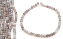 Vedere dettagli per Perline tonde di Agata 8 mm (grigio) Immagine di Perline tonde di Agata 8 mm (grigio)