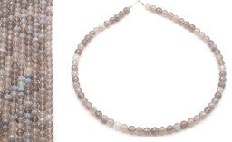Vedere dettagli per Agata sfaccettata. Perline tonde da 6 mm (grigio) Immagine di Agata sfaccettata. Perline tonde da 6 mm (grigio)