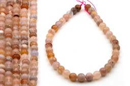 Vedere dettagli per Perline tonde d'agata con fiori di ciliegio 10mm Immagine di Perline tonde d'agata con fiori di ciliegio 10mm