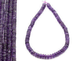 Vedere dettagli per Rondelle di ametista da 8 mm. Immagine di Rondelle di ametista da 8 mm.